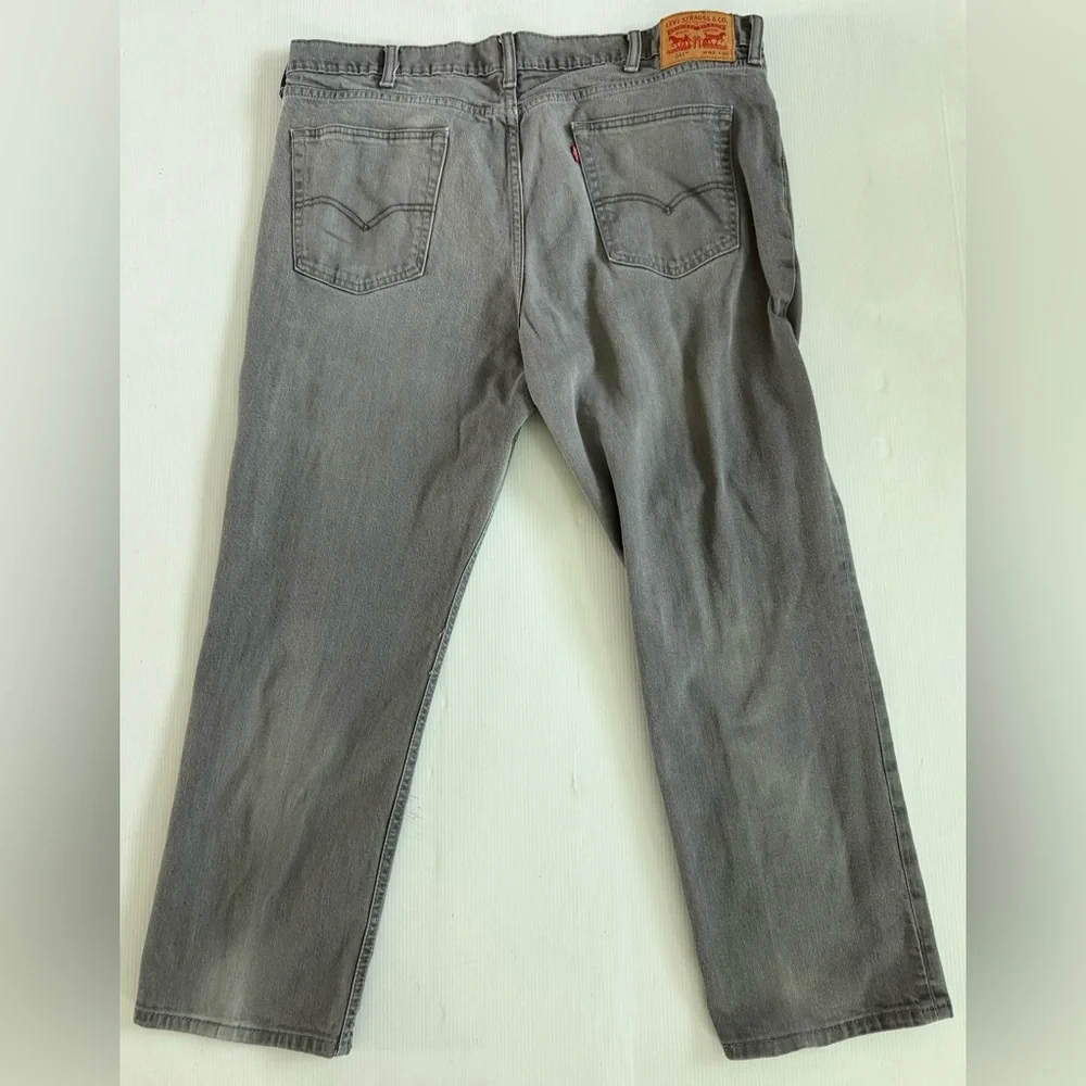Levis 541 Jeans Mens 42x30 Gray Denim Athletic Slim Fit Tapered Stretch Workwear